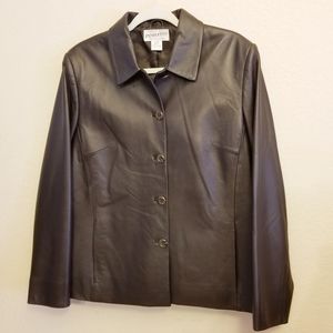 Pendleton Black Button down Leather Jacket Sz L